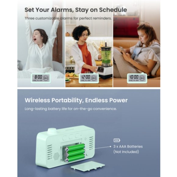 All-in-One Multifunctional Digital Alarm Clock -Time Manager Clock - LED Display - Picture 7 of 9